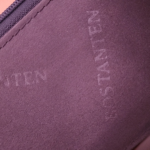 Bostanten Orange Leather Floral Embossed Wallet Wristlet - Picture 10 of 13